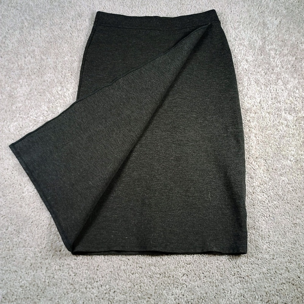 Liz Claiborne Gray Knit Pencil Midi Skirt Size S Office Career Minimalist Chic - Picture 2 of 8